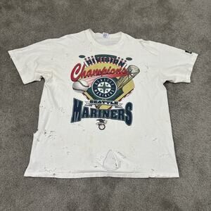 Starter Seattle Mariners 1995 Champions Mens Shirt XL Single Stitch Distressed